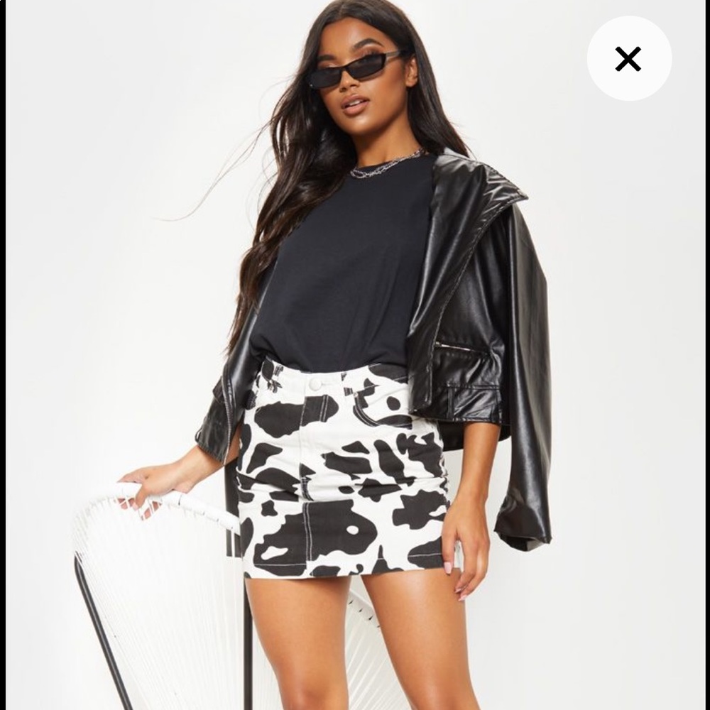 Pretty Little Thing Cow Print Skirt Doja Cat